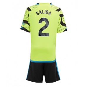 Arsenal William Saliba #2 Udebanesæt Børn 2023-24 Kort ærmer (+ korte bukser)